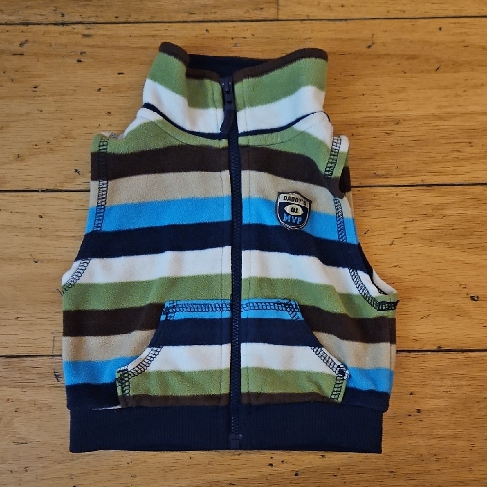 Striped Kids Vest - Green, Blue, Brown
